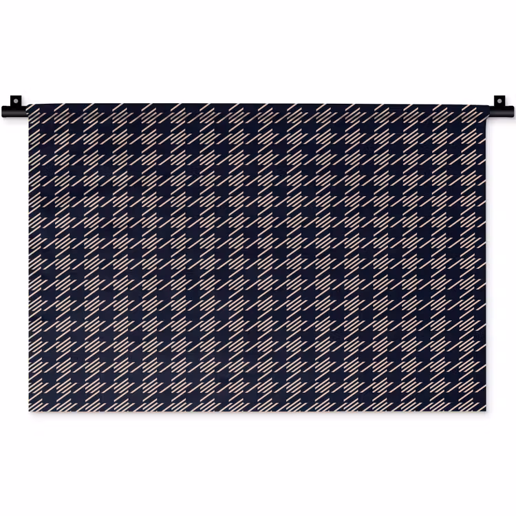 Plaid - Patroon - Ruit - Blauw Wandkleed katoen klein 269 -zz3d
