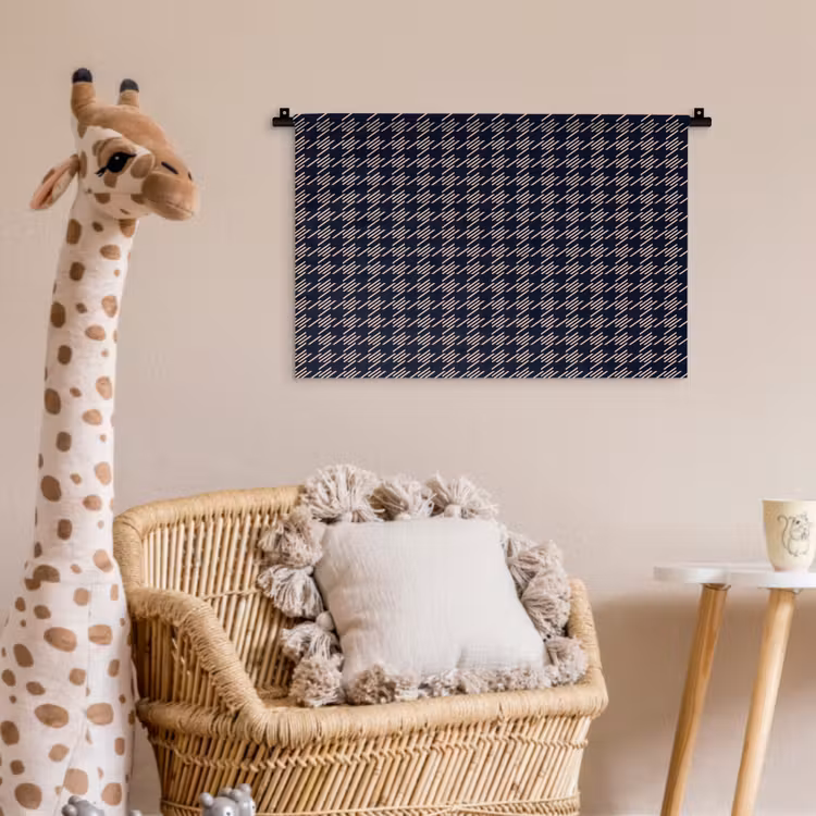 Plaid - Patroon - Ruit - Blauw Wandkleed katoen klein 269 -wsfeer5_kind