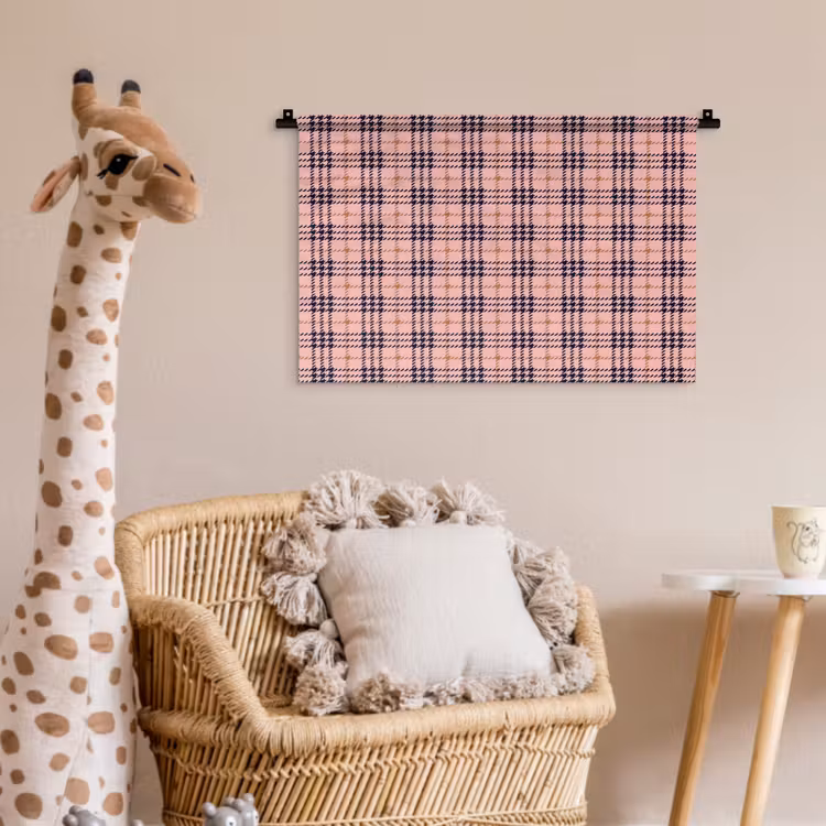 Plaid - Patroon - Schotse - Roze Wandkleed katoen klein 269 -wsfeer5_kind