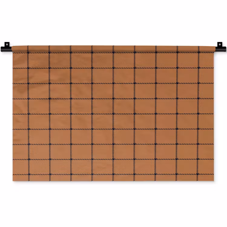 Plaid - Patroon - Vierkant - Bruin Wandkleed katoen klein 269 -zz3d