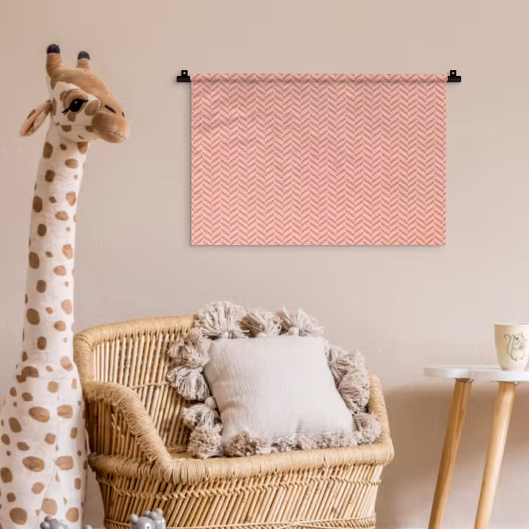 Plaid - Patroon - Visgraad - Roze Wandkleed katoen klein 269 -wsfeer5_kind