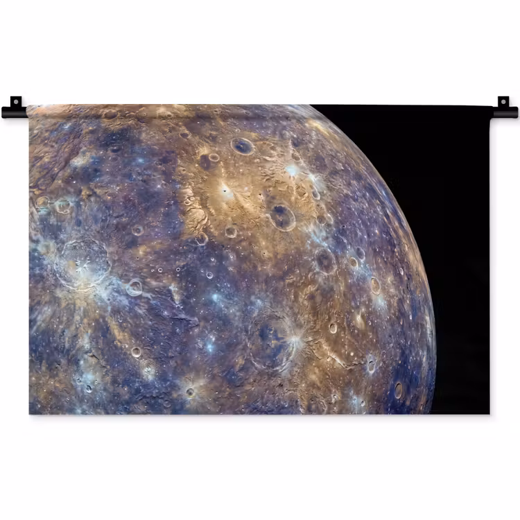 Wandkleed - Planeet - Kraters - Ruimte - Planeet - Kraters - Ruimte Wandkleed katoen klein