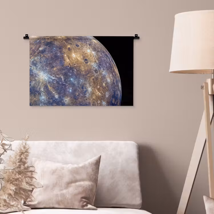 Wandkleed - Planeet - Kraters - Ruimte - Planeet - Kraters - Ruimte Wandkleed katoen klein