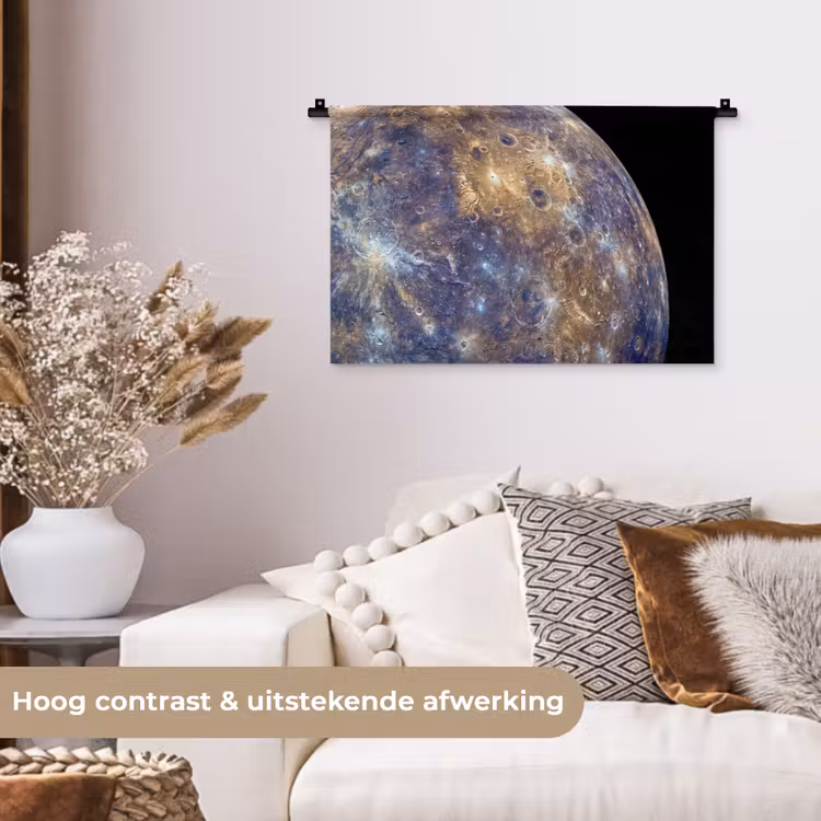 Wandkleed - Planeet - Kraters - Ruimte - Planeet - Kraters - Ruimte Wandkleed katoen klein