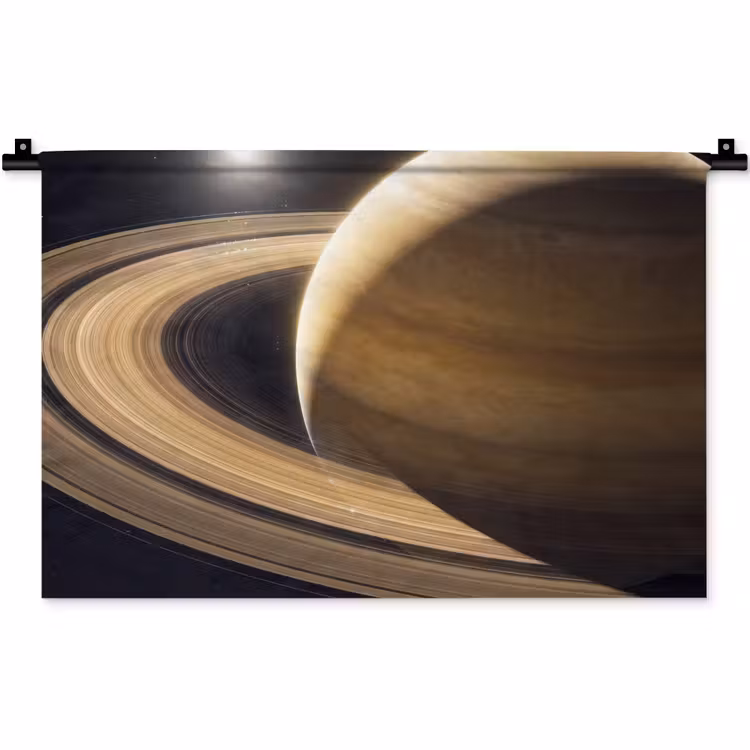 Wandkleed - Planeet - Ringen - Ruimte - Planeet - Ringen - Ruimte Wandkleed katoen klein