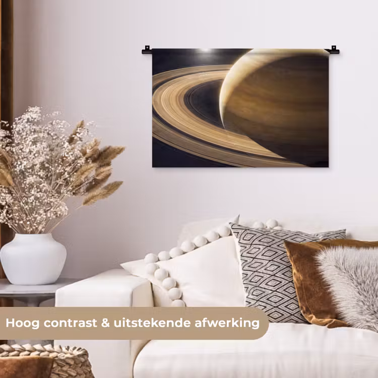 Wandkleed - Planeet - Ringen - Ruimte - Planeet - Ringen - Ruimte Wandkleed katoen klein