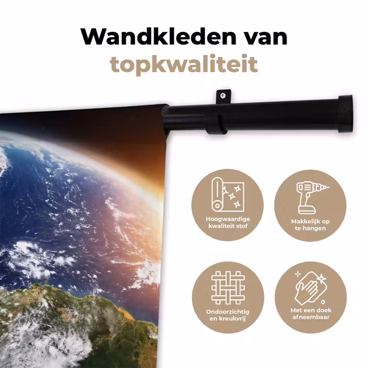 Wandkleed - Planeet - Ruimte - Kosmos - Planeet - Ruimte - Kosmos Wandkleed katoen klein