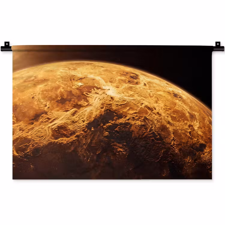 Wandkleed - Planeet - Ruimte - Oranje - Planeet - Ruimte - Oranje Wandkleed katoen klein