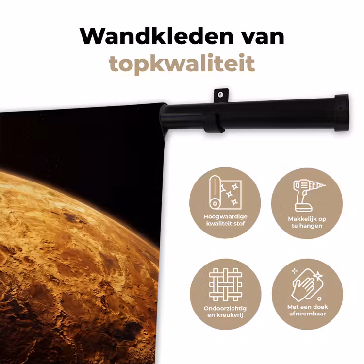 Wandkleed - Planeet - Ruimte - Oranje - Planeet - Ruimte - Oranje Wandkleed katoen klein