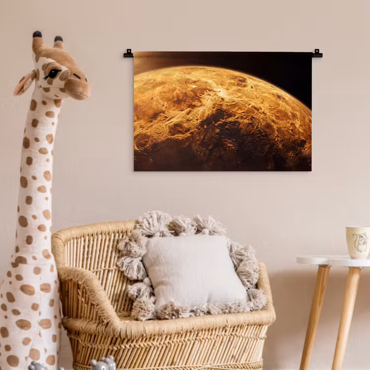Wandkleed - Planeet - Ruimte - Oranje - Planeet - Ruimte - Oranje Wandkleed katoen klein