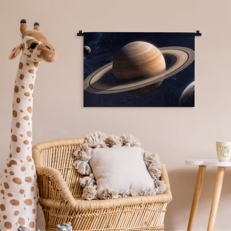 Planeten - Saturnus - Ruimte Wandkleed katoen klein -wsfeer5_kind