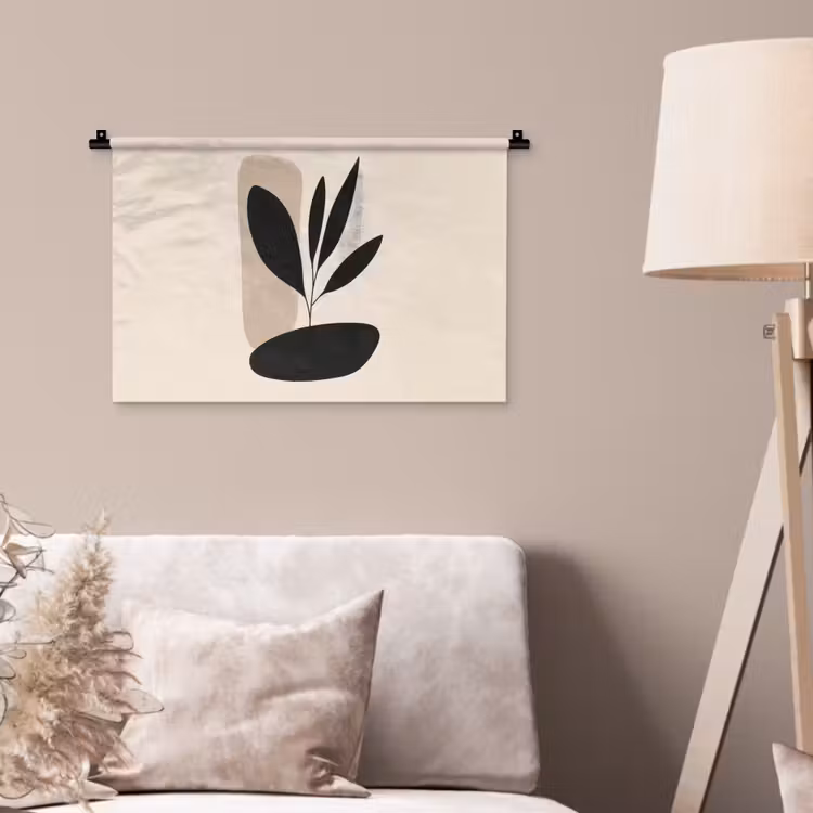Plant - Beige - Japandi Wandkleed katoen klein -sfeer4