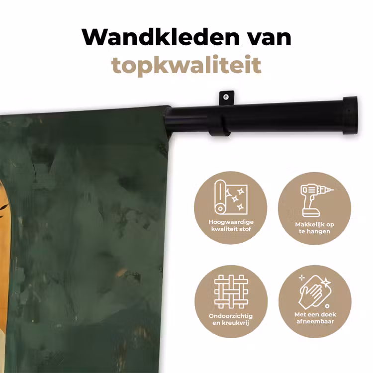 Plant - Bloemen - Wit Wandkleed katoen klein -sfeer2