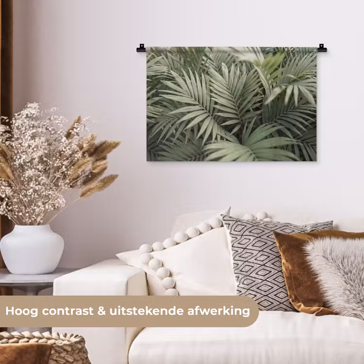 Plant - Palmbladeren - Natuur - Groen Wandkleed katoen klein -sfeer1