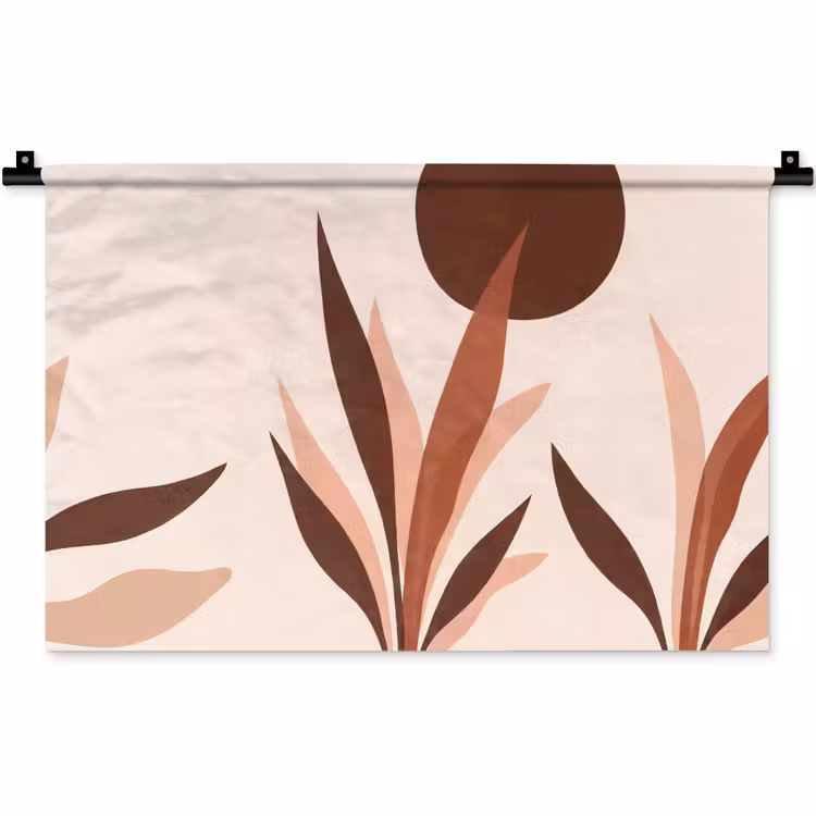 Planten - Abstract - Natuur - Bruin Wandkleed katoen klein -zz3d