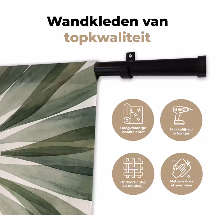 Planten - Abstract - Waterverf - Groen - Natuur Wandkleed katoen klein -sfeer2