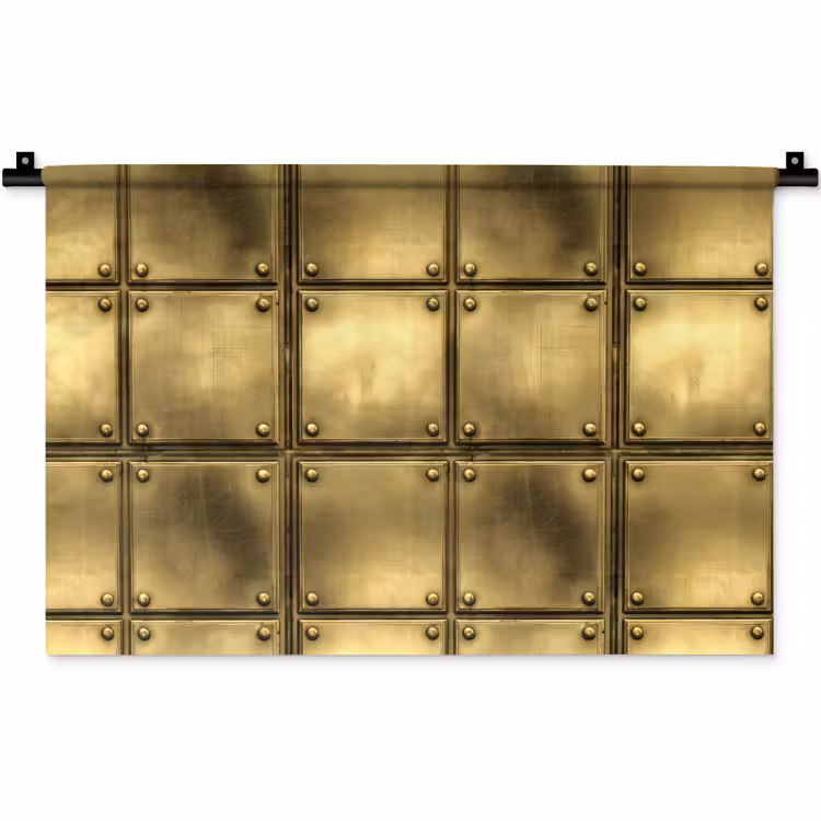 Platen - Industrieel - Stoer - Goud Wandkleed katoen klein 269 -zz3d