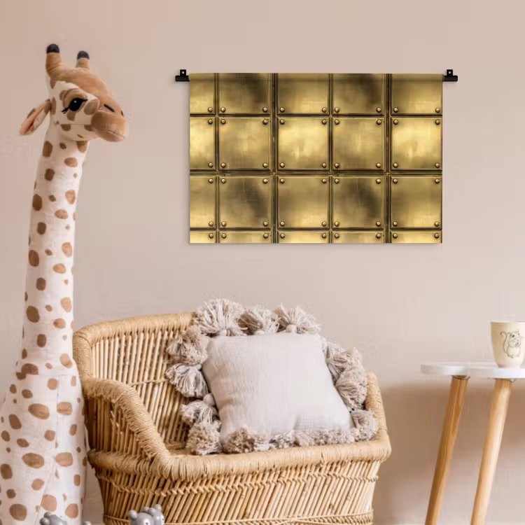 Platen - Industrieel - Stoer - Goud Wandkleed katoen klein 269 -wsfeer5_kind