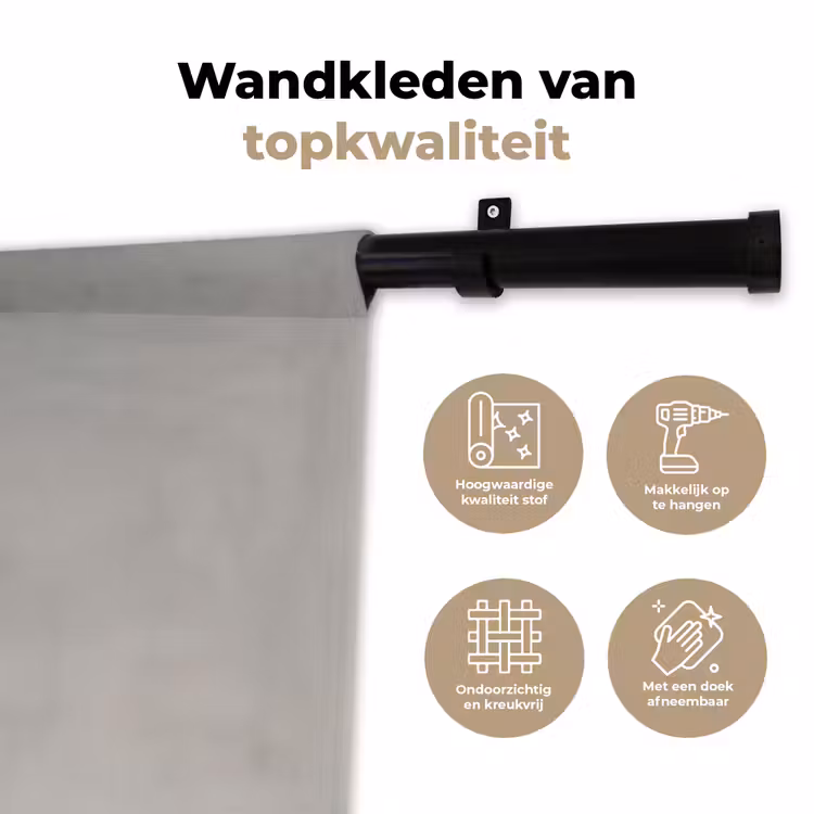 Pluimen - Beige - Minimalistisch Wandkleed katoen klein -sfeer2