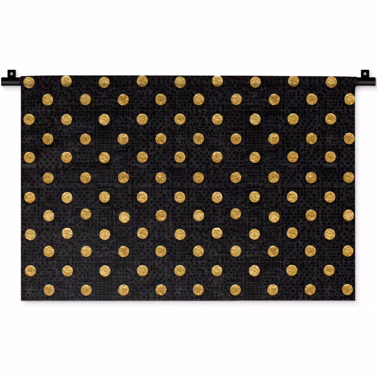 Polka Dot - Stippen - Goud - Zwart Wandkleed katoen klein 269 -zz3d