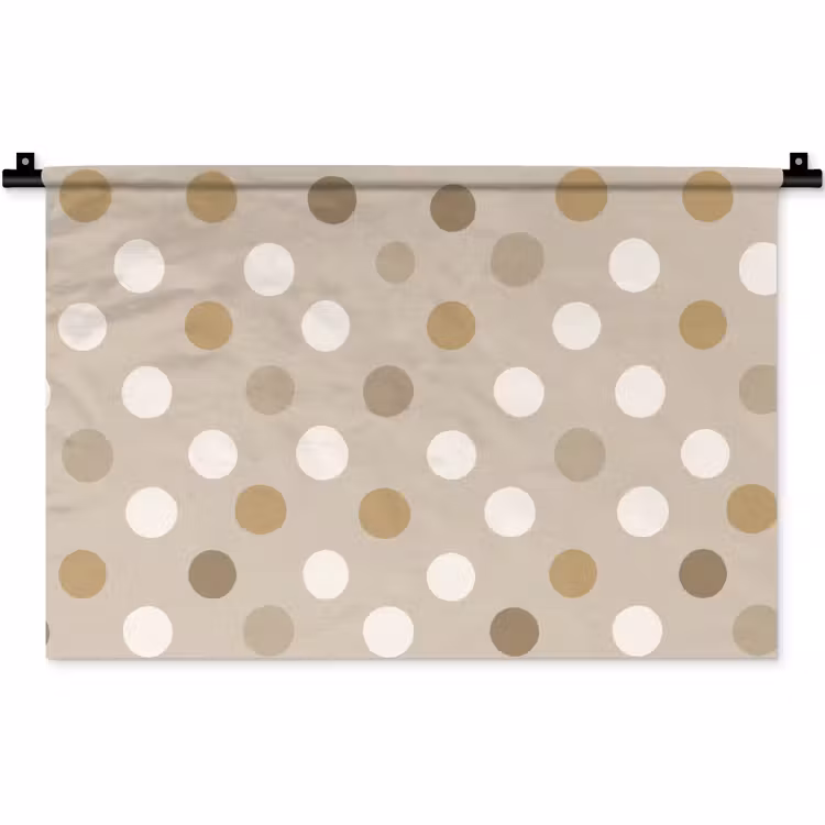 Polka - Dots - Beige Wandkleed katoen klein 269 -zz3d