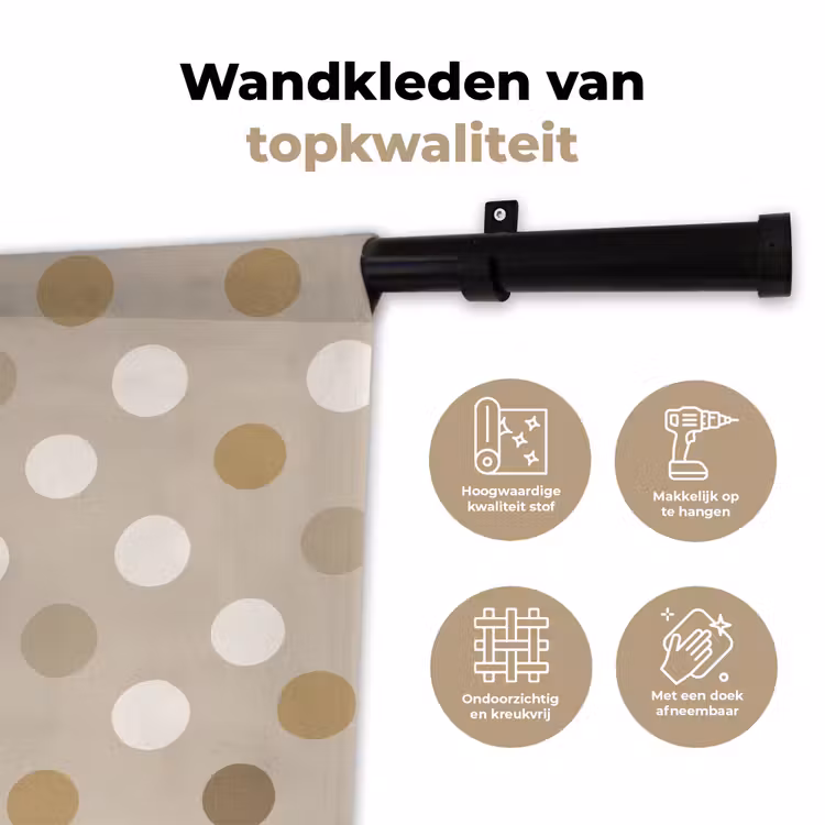 Polka - Dots - Beige Wandkleed katoen klein 269 -sfeer2