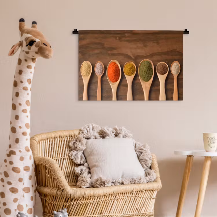 Pollepel - Kruiden - Eten - Specerijen - Tafel Wandkleed katoen klein -wsfeer5_kind