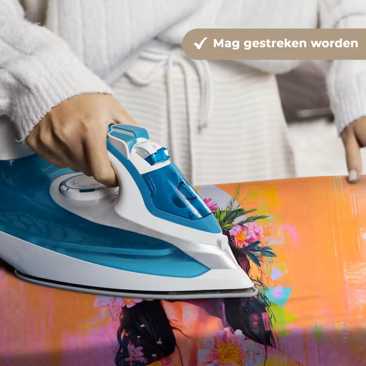 Portret - Bloemenkroon - Vrouw Wandkleed katoen klein -sfeer9