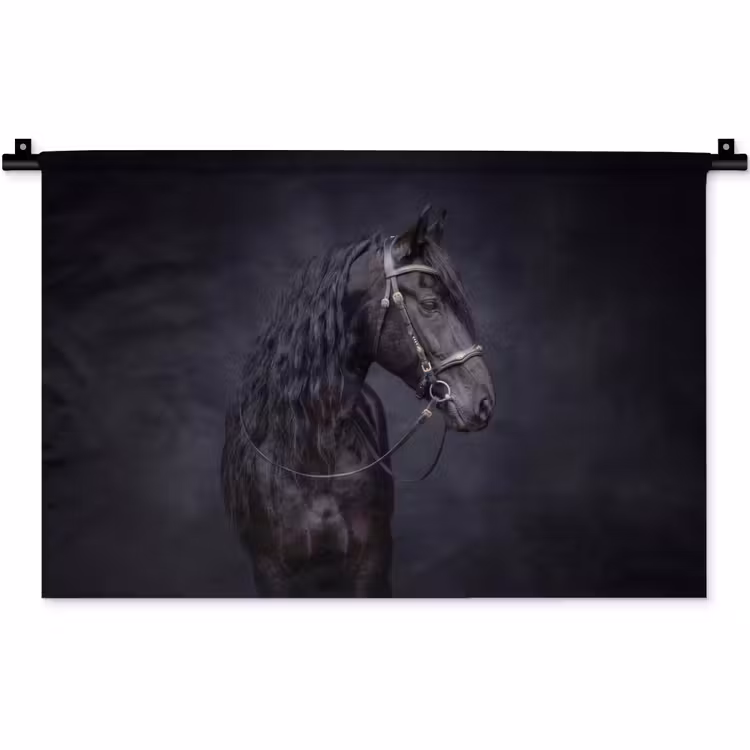 Portret - Paard - Donker Wandkleed katoen klein -zz3d