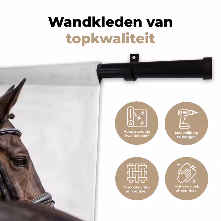 Portret - Paard - Elegant Wandkleed katoen klein -sfeer2