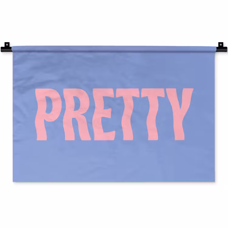 Pretty - Roze - Blauw - Golvend Wandkleed katoen klein -zz3d