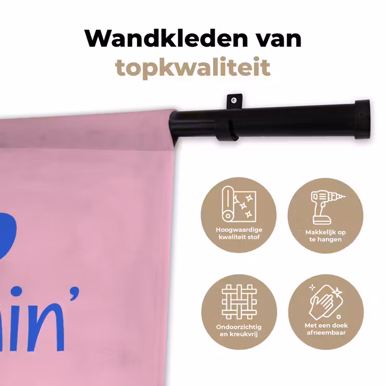 Quote - Blauw - Lettertype - Keuken Wandkleed katoen klein -sfeer2
