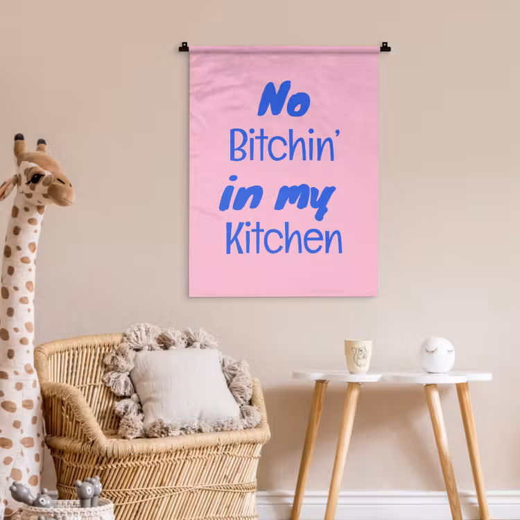 Quote - Blauw - Lettertype - Keuken Wandkleed katoen klein -wsfeer5_kind