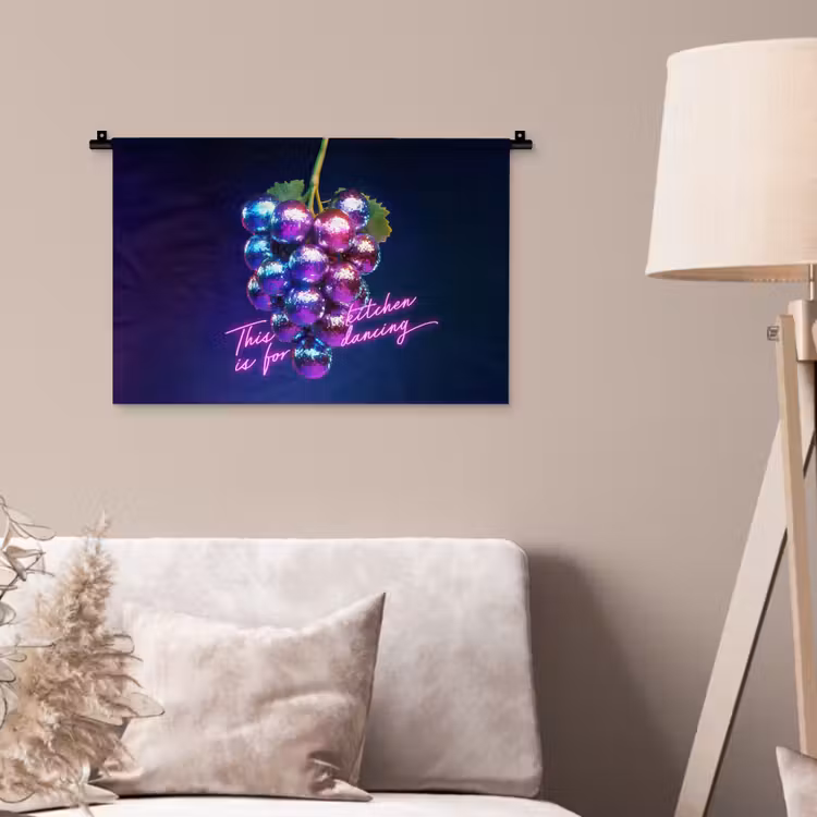 Quote - Neon - Disco - Druiven Wandkleed katoen klein -sfeer4