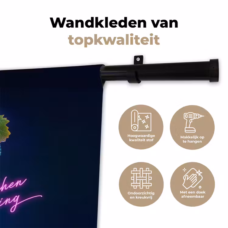 Quote - Neon - Disco - Druiven Wandkleed katoen klein -sfeer2