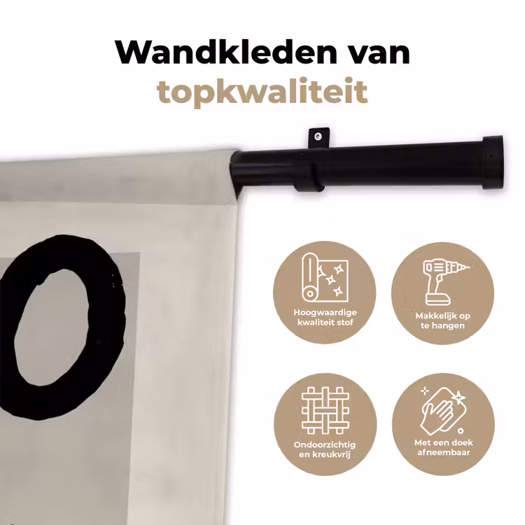 Quotes - Noël - Zwart - Beige - Kerst Wandkleed katoen klein -sfeer2