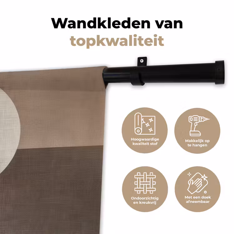 Raster - Halve cirkels - Contrast Wandkleed katoen klein -sfeer2