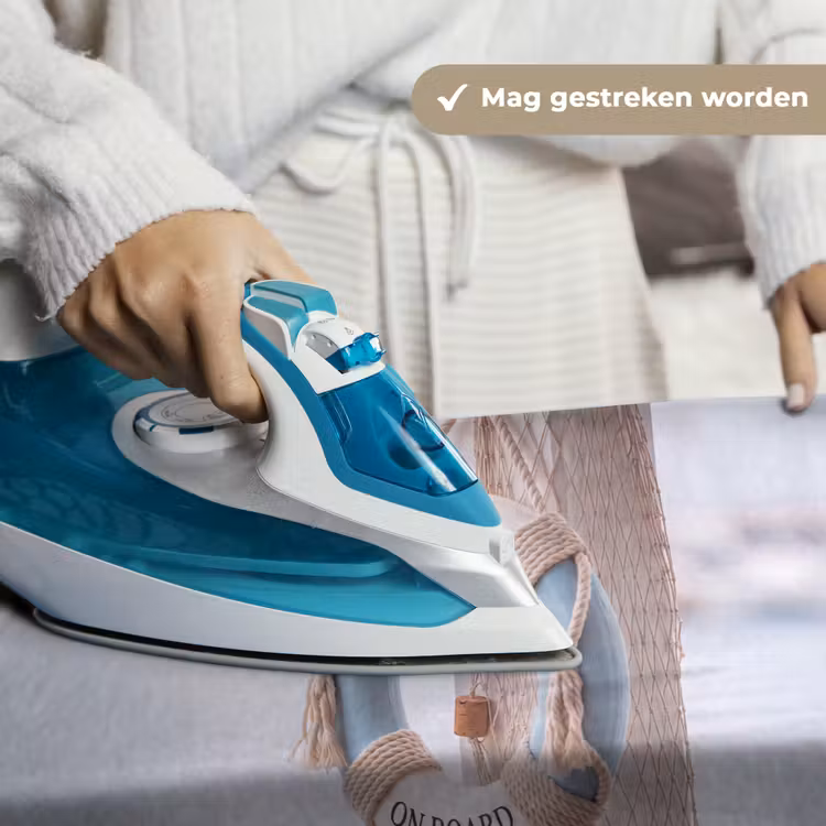 Reddingsboei - Maritiem - Welkom - Blauw - Wit Wandkleed katoen klein -sfeer9
