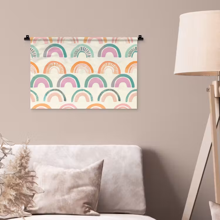 Regenboog - Pastel - Patroon Wandkleed katoen klein -sfeer4