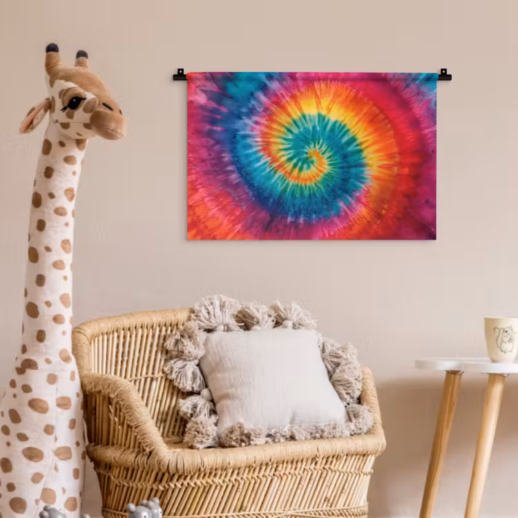 Regenboogkleuren - Tie dye - Wandkleed katoen klein -wsfeer5_kind