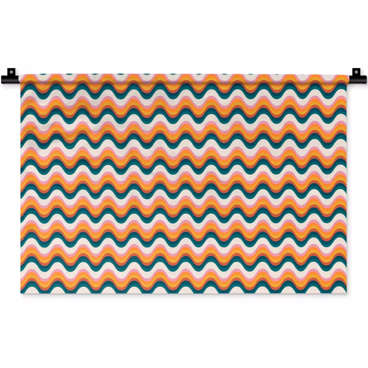 Retro - Disco - Golven - Kleur Wandkleed katoen klein 269 -zz3d