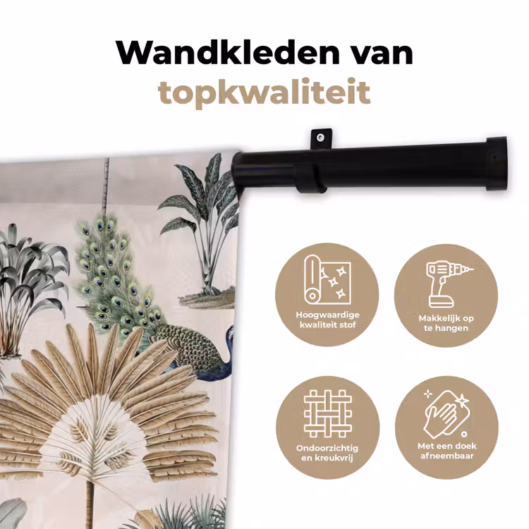 Retro - Jungle - Natuur - Dieren Wandkleed katoen klein -sfeer2