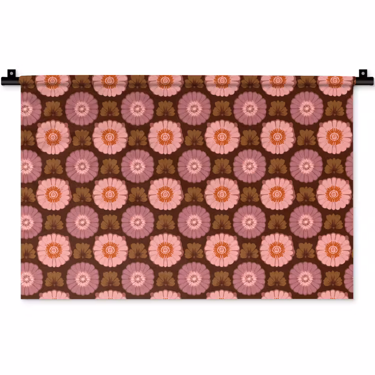 Retro - Madelief - Roze Wandkleed katoen klein 269 -zz3d