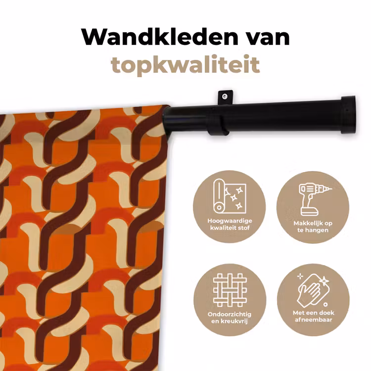 Retro - Modern - Kleurrijk Wandkleed katoen klein 269 -sfeer2
