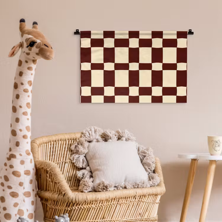 Retro - Patroon - Bruin Wandkleed katoen klein 269 -wsfeer5_kind