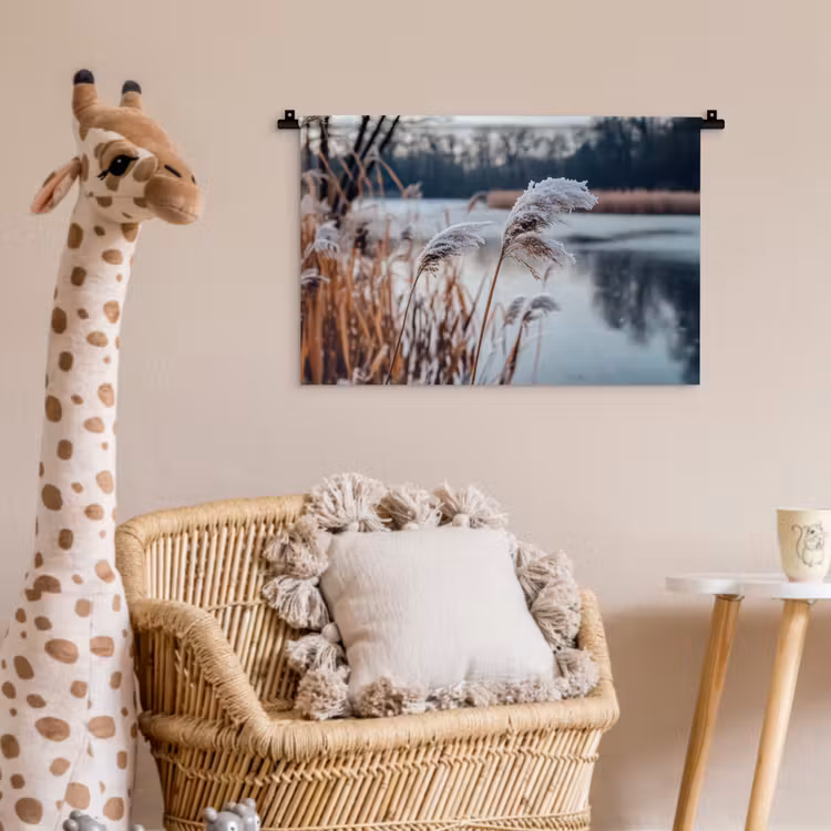 Riet - Gras - Natuur - Winter - Meer Wandkleed katoen klein -wsfeer5_kind