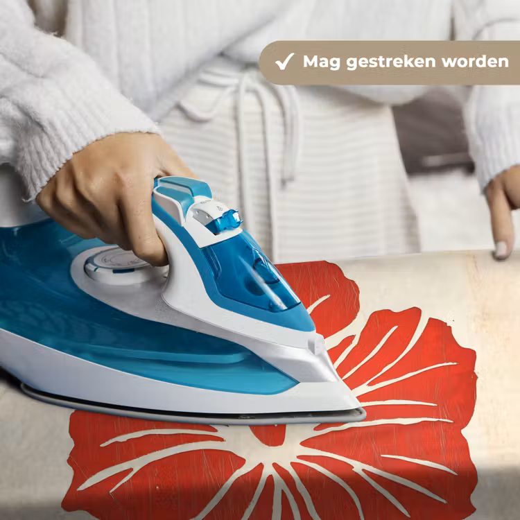 Rode hibiscusbloem - Textuur achtergrond - Beige Wandkleed katoen klein -sfeer9