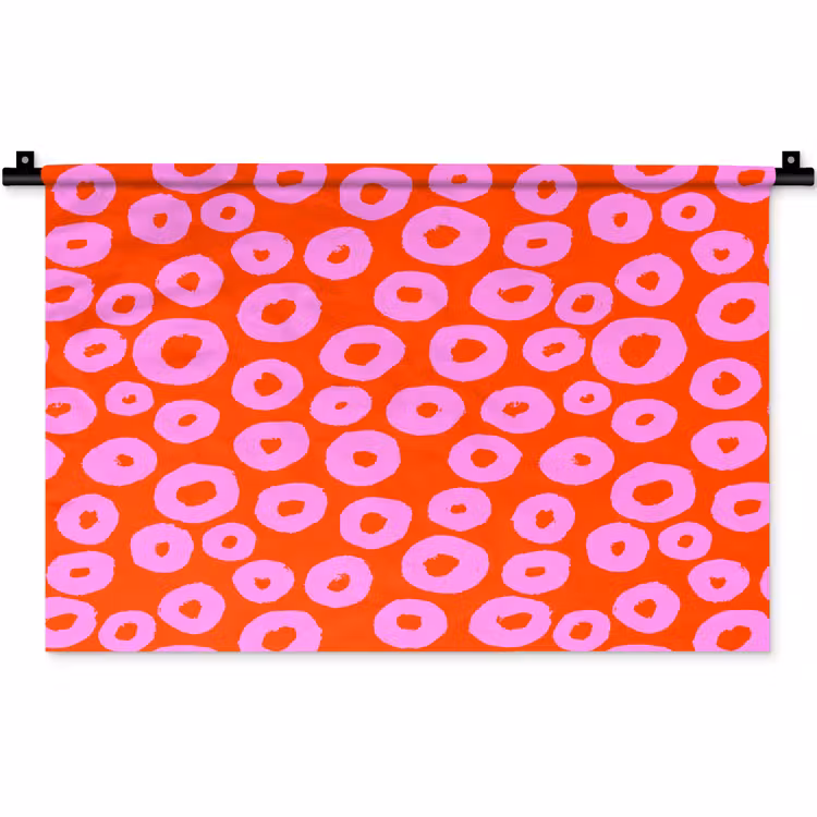 Rondjes - Roze - Rood Wandkleed katoen klein 269 -zz3d