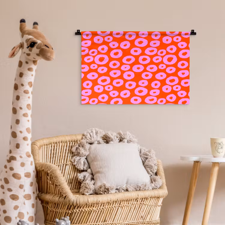 Rondjes - Roze - Rood Wandkleed katoen klein 269 -wsfeer5_kind