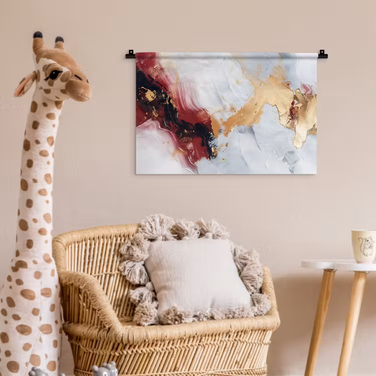 Rood - Abstract - Goud - Modern Wandkleed katoen klein -wsfeer5_kind